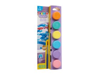 Acuarele tempera Carioca Pastel 6 culori x 25 ml + pensulă, la blister