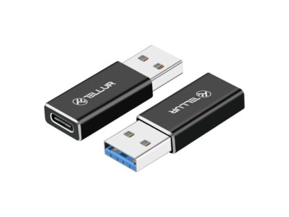 Adaptor Tellur USB-A (tată) la USB-C (mamă), aluminiu 2