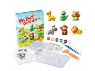 Animale Sălbatice, Figurine din ipsos de pictat pentru copii, Kit complet DIY