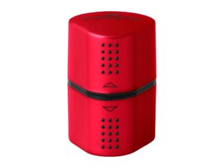 Ascuțitoare plastic triplă cu container grip 2001 Faber-Castell roșu
