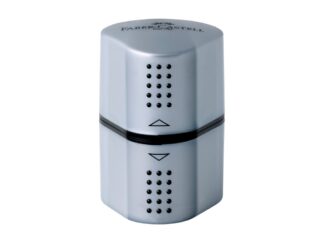 Ascuțitoare plastic triplă cu container grip 2001 gri Faber-Castell