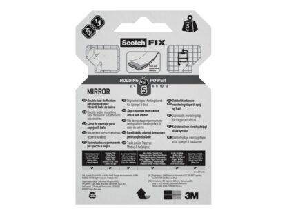 Bandă dublu adezivă montare oglinzi, 19 mm x 1.5 m, Scotch-Fix™ 6