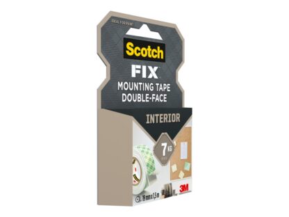 Bandă dublu adezivă montare suprafețe interioare, 19 mm x 1.5 m, Scotch-Fix™ 2