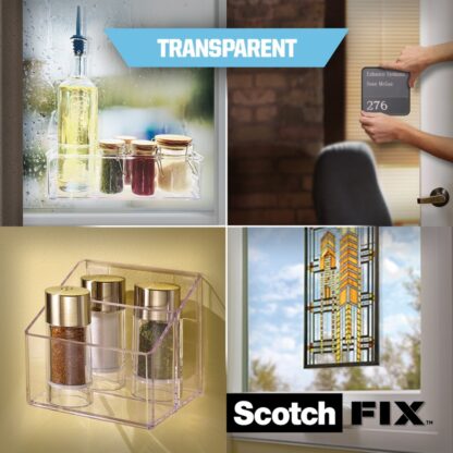 Bandă dublu adezivă transparentă pentru montare, 19 mm x 1.5 m, Scotch-Fix™ 4