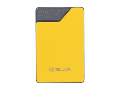 Baterie externă Tellur 10000mAh, USB-C + Lightning cabluri incorporate, QC3.0, PD, galben 2