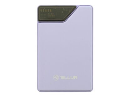 Baterie externă Tellur 10000mAh, USB-C + Lightning cabluri incorporate, QC3.0, PD, mov 2