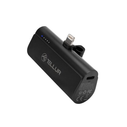 Baterie externă Tellur PD203 5000mAh, QC3.0 18W + PD20W, Lightning, negru 12