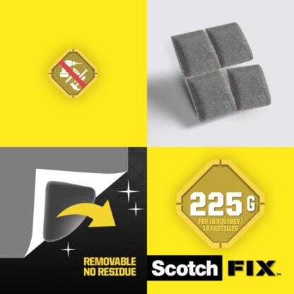 Benzi dublu adezive montare interior repozitionabile, 64 bucăți/pachet, Scotch-Fix™ 5