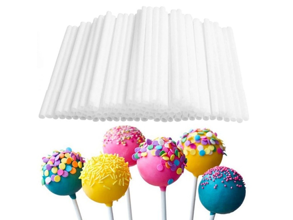 Bețișoare acadele set, reutilizabile, termo rezistente, albe