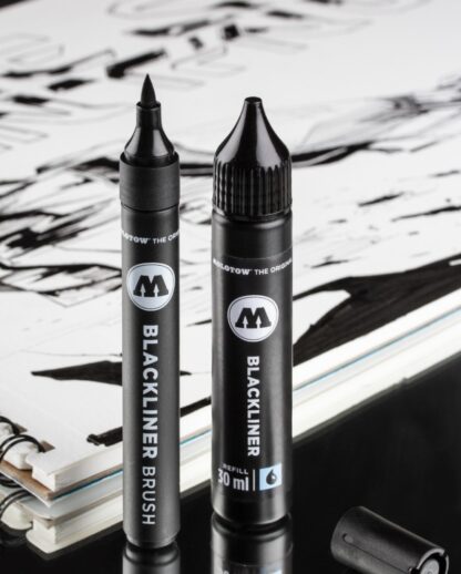 Blackliner Brush Marker + Refill 3