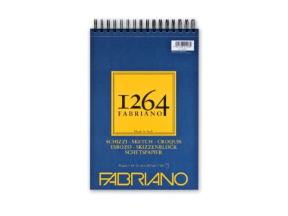 Bloc desen 1264 Schizzi, A4, 90gr, 120 file, cu spirală pe lățime Fabriano