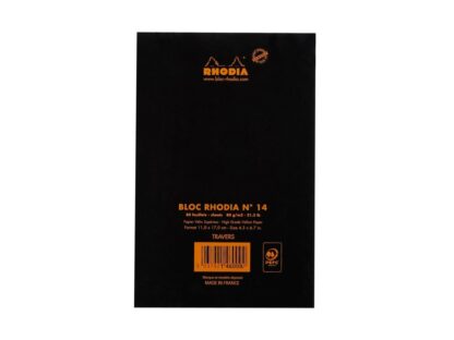 Blocnotes 11 x 7 cm, capsat, 80 file, N°14, Rhodia Basic, black dictando 3