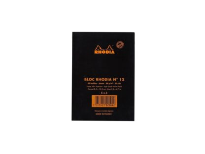 Blocnotes 8,5 x 12 cm, capsat, 80 file, N°12, Rhodia Basic, negru 3