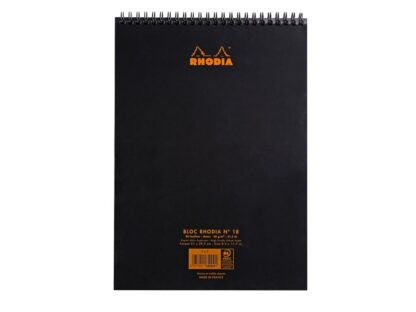 Blocnotes A4, spirală 80 file, Rhodia Classic, black dictando 3