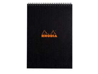Blocnotes A4, spirală 80 file, Rhodia Classic, black dictando