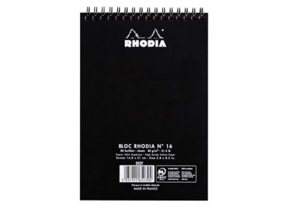 Blocnotes A5 Spiral Pad Rhodia Classic Black spate