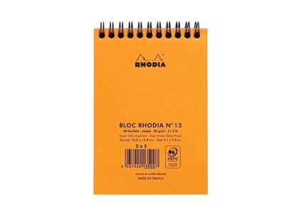 Blocnotes A6, spirală, 80 file, Rhodia Classic, orange 3