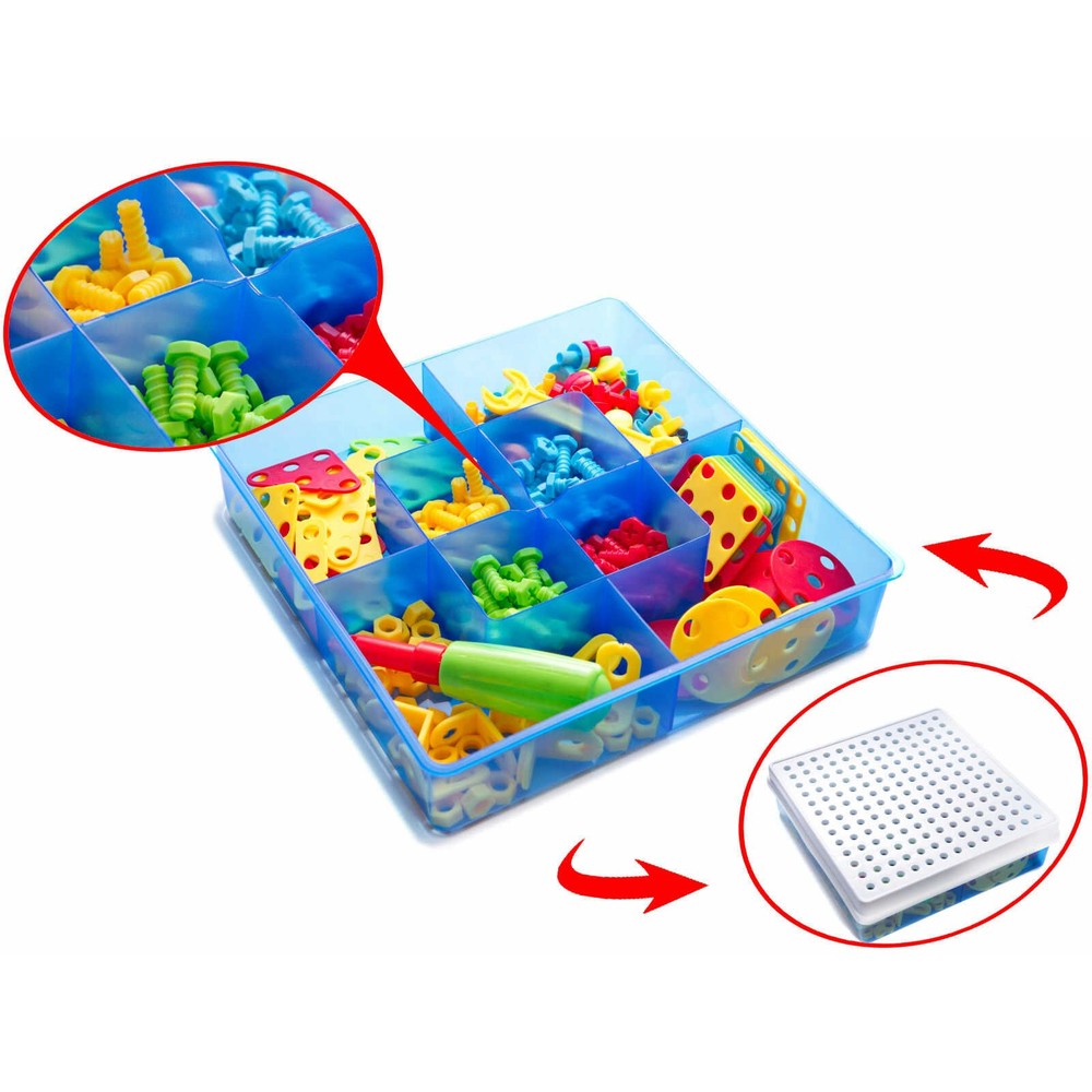 Bormașină Magică Jucărie cu Șuruburi, 261 piese, STEM, Set de Construcție 3