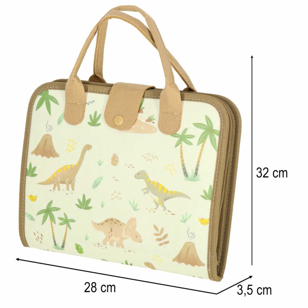 Busy Board Montessori, Carte senzorială Portabilă cu Activități Educative și Interactive, Dinozauri 23