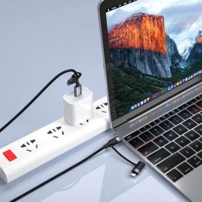 Cablu 4in1 Tellur USB/Type-C to Type-C (PD65W)/Lightning (PD20W), 1m, negru 3