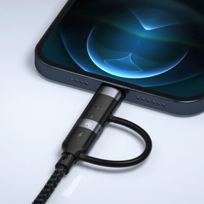 Cablu 4in1 Tellur USB/Type-C to Type-C (PD65W)/Lightning (PD20W), 1m, negru 6
