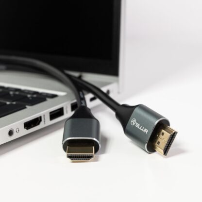 Cablu High Speed HDMI 2.0 Tellur, 4K, 18Gbps, tată-tată, Ethernet, aurit, 5m, negru 4