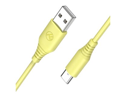 Cablu silicon Tellur USB to Type-C, 3A, 1m, galben 2