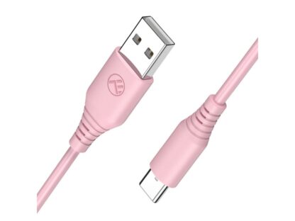 Cablu silicon Tellur USB to Type-C, 3A, 1m, roz 2