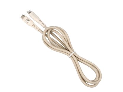 Cablu Tellur Green Type-C to Lightning, 2.4A, PD20W, 1m, nailon, crem 2