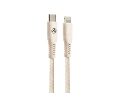 Cablu Tellur Green Type-C to Lightning, 2.4A, PD20W, 1m, nailon, crem 3