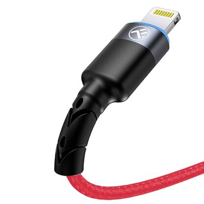 Cablu Tellur Lightning cu LED, 3A, nailon, 1.2m, roșu 3