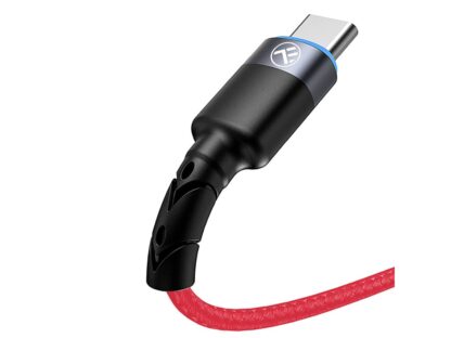 Cablu Tellur Type-C cu LED, 3A, nailon, 1.2m, roșu 3