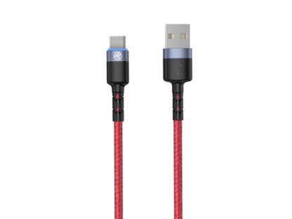 Cablu Tellur Type-C cu LED, 3A, nailon, 1.2m, roșu 5