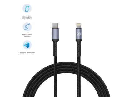 Cablu Tellur Type-C to Lightning, 2A, PD18W, 1m, nailon, negru 2