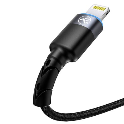 Cablu Tellur USB to Lightning cu LED, 2A, nailon, 2m, nailon, negru 3