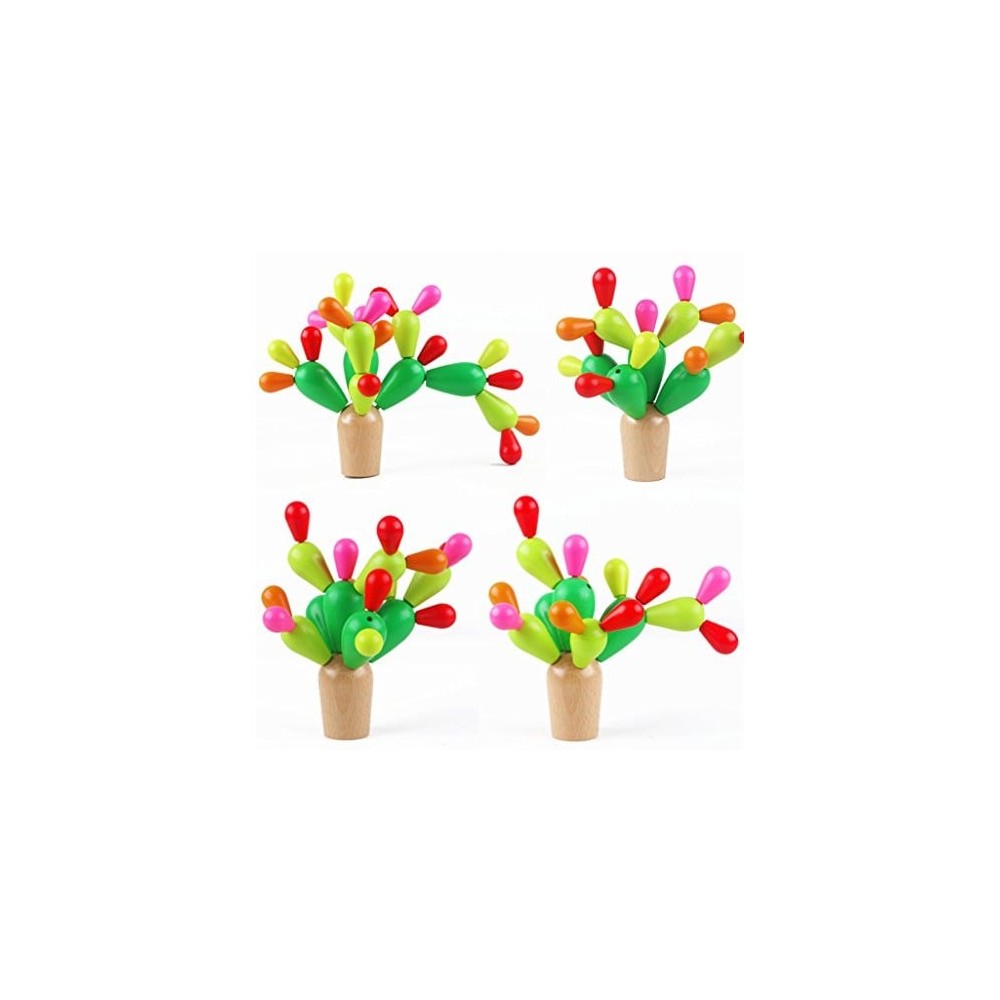 Cactus Joc din lemn de echilibru și construcție, 28 piese colorate, 3 ani+ 3