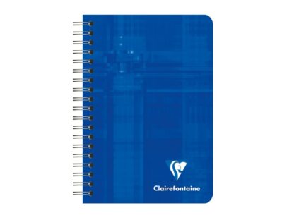 Caiet A7+ (9 x 14 cm) cu spiră, 90 file, Clairefontaine albastru