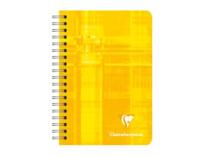 Caiet A7+ (9 x 14 cm) cu spiră, 90 file, Clairefontaine galben