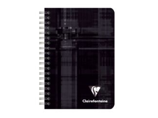 Caiet A7+ (9 x 14 cm) cu spiră, 90 file, Clairefontaine negru