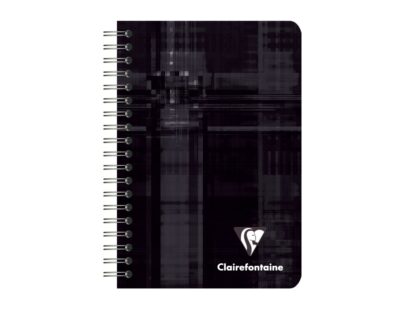Caiet A7+ (9 x 14 cm) cu spiră, 90 file, Clairefontaine negru