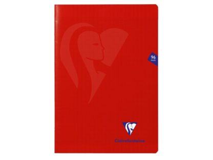 Caiet A4 capsat, 48 file, copertă PP, liniatură franceză, Clairefontaine roșu