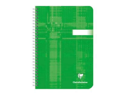 Caiet A5 cu spiră, 50 file, liniatură franceză, Clairefontaine verde