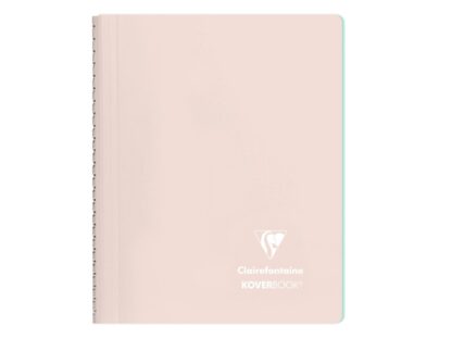 Caiet cu spiră A5, 80 file, Colecția Koverbook, Clairefontaine Powder pink