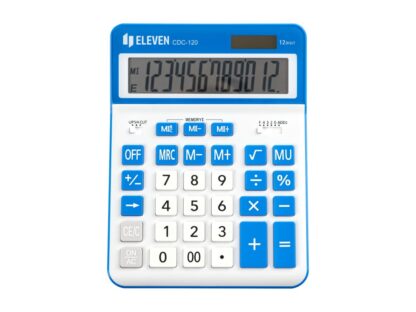 Calculator de birou 12 digiți, 206 x 155 x 35 mm, Eleven CDC120 alb-albstru 1