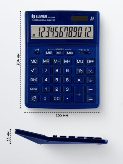 Calculator de birou 12 digiți, 204 x 155 x 33 mm, Eleven SDC-444XR albastru 1