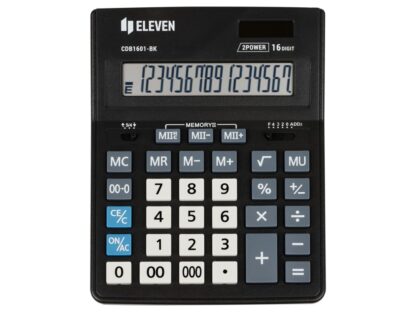 Calculator de birou 16 digiți, 205 x 155 x 35 mm, Eleven CDB1601-BK 1