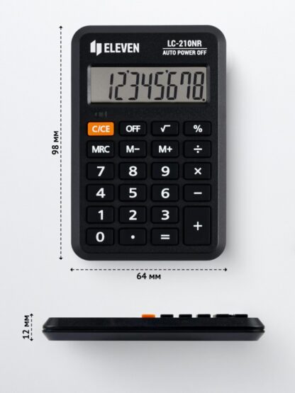 Calculator de buzunar 8 digiți, 98 x 62 x 10 mm, Eleven LC-210NR 1