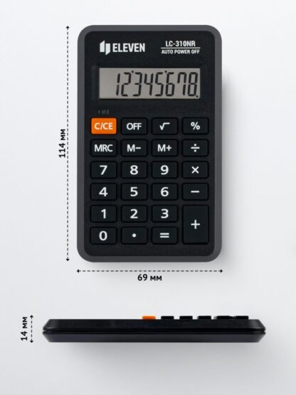 Calculator de buzunar 8 digiți, 114 x 69 x 14 mm, Eleven LC-310NR 1