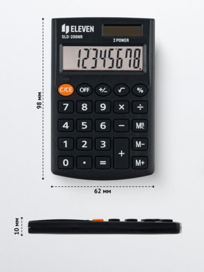Calculator de buzunar 8 digiți, 98 x 62 x 10 mm, Eleven SLD-200NR 1