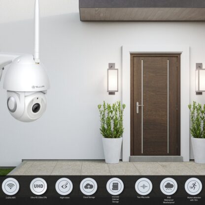 Cameră exterior WiFi Tellur Smart, 3MP, UltraHD, Autotracking, PTZ, Alb 7